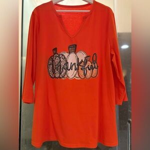 Orange Thankful Women's Top